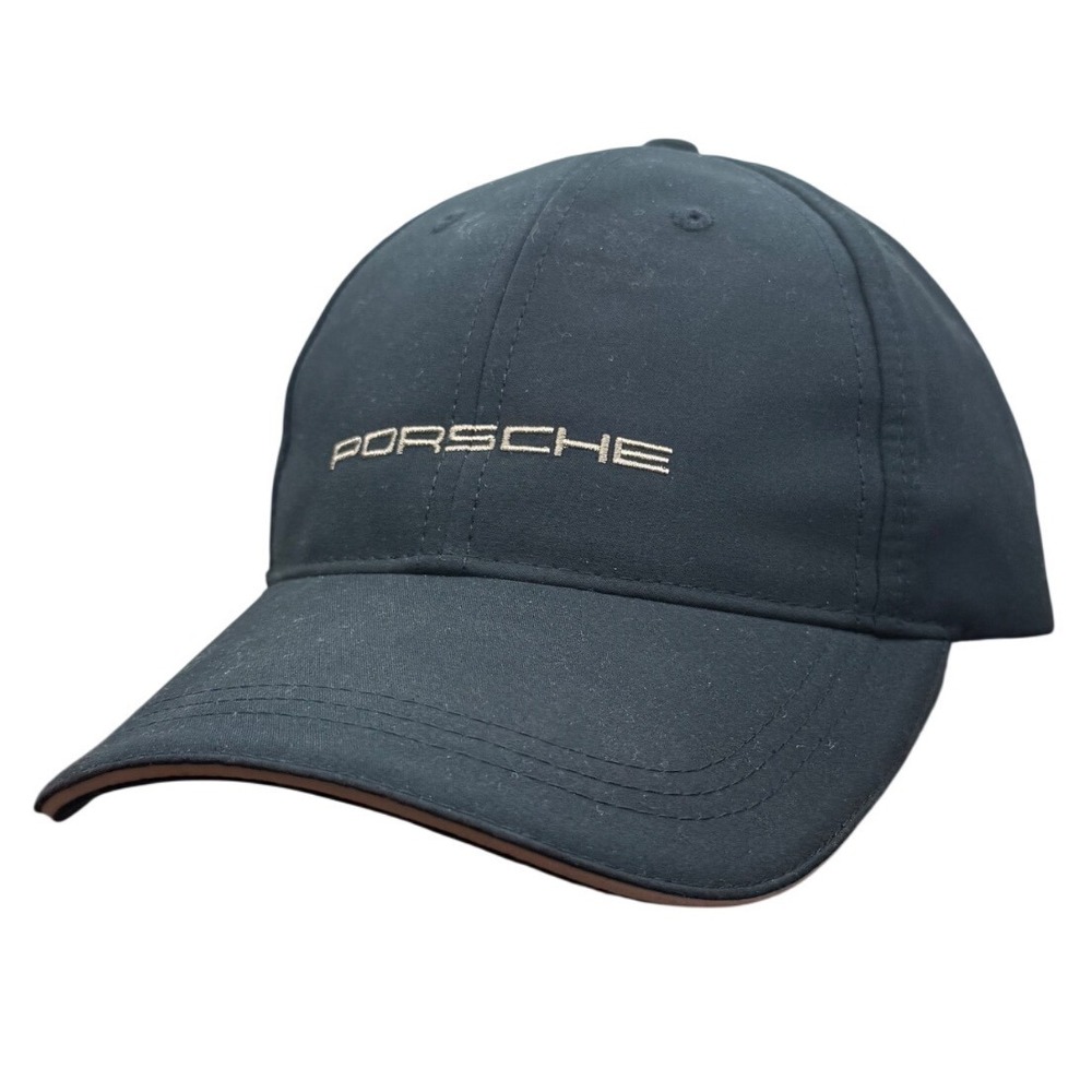Porsche Drivers Selection Black Baseball Cap Tan Logo Adjustable Hat